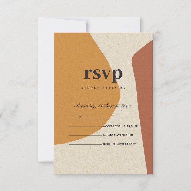 MODERN ABSTRACT YELLOW TERRACOTTA ARTISTIC RSVP (Front)