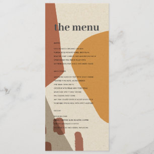 MODERN ABSTRACT YELLOW TERRACOTTA ARTISTIC WEDDING MENU