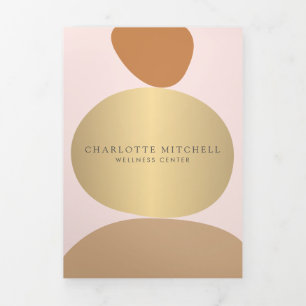 Modern Abstract Zen Stones Pink Wellness Brochure