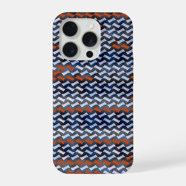 Modern abstract zigzag pattern design 1283 iPhone case (Back)