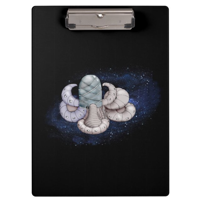 Modern Abstraction Black and Blue Clipboard (Front)