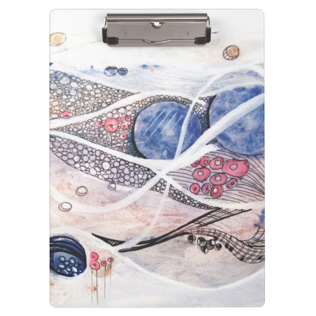 Modern Abstraction Black and Pink Clipboard (Front)