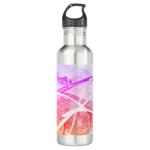 Modern Abstraction Black and Pink Planets Space 710 Ml Water Bottle