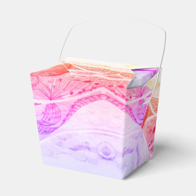Modern Abstraction Black and Pink Planets Space Favour Box (Front Side)