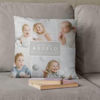 Modern Abuelo 4 Photo Gray Cushion