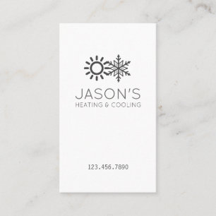 Modern AC Heating & Cooling HVAC Business Card