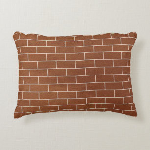Modern Accent Pillow with Brick Wall Design