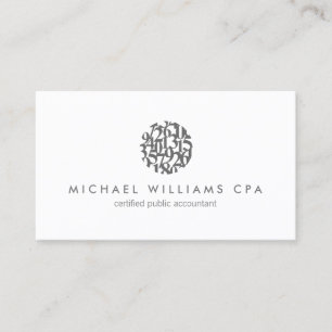 Modern Accountant, Accounting Grey/White Business Card