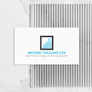 Modern Accountant, Financial Logo in Blue Business Card