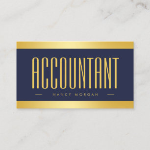 Modern Accountant Navy Blue And Gold Business Card