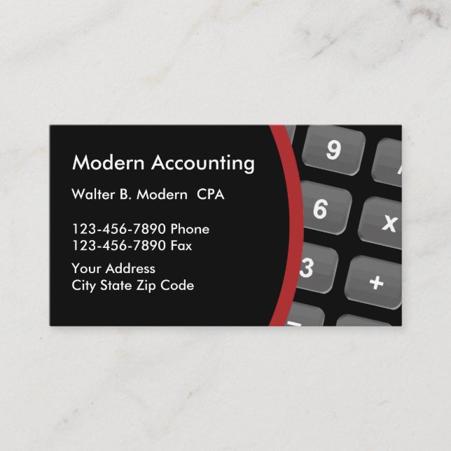 Modern Accountant Organised Layout Business Card (Front)