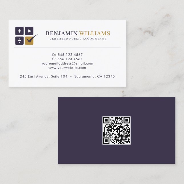 Modern Accountant Tax Return Agent Logo Business Card (Front/Back)