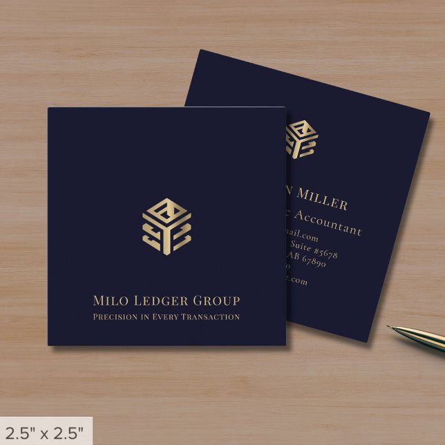 Modern Accounting Tax Consulting Custom Logo Square Business Card (Creator Uploaded)