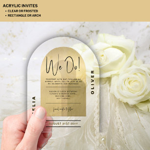 Modern Acrylic Bold Gold Minimalist Wedding Acrylic Invitations
