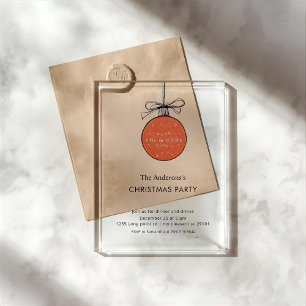 Modern Acrylic Christmas Ornament Invitations