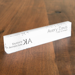 Modern Acrylic Desk Nameplate for Architects