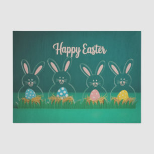 Modern Acrylic Easter Bunny Decorations with Eggs Tissue Paper