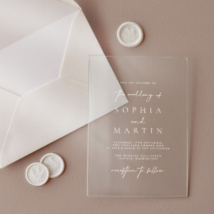Modern Acrylic Transparent Wedding Invitation