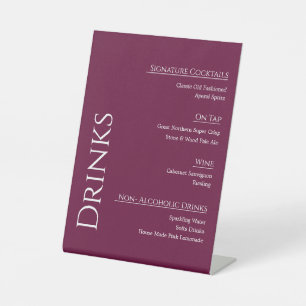 Modern Acrylic Wedding Bar Menu Sign Editable Co