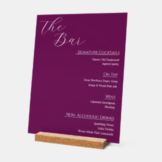 Modern Acrylic Wedding Bar Menu Sign | Editable Co
