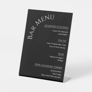 Modern Acrylic Wedding Bar Menu Sign Editable Co