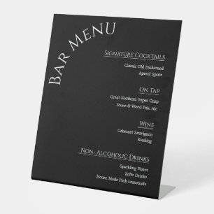 Modern Acrylic Wedding Bar Menu Sign Editable Co