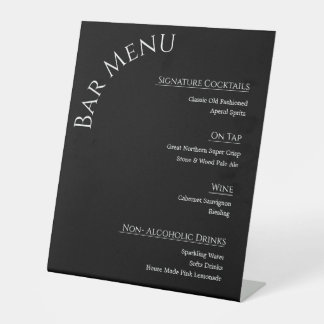 Modern Acrylic Wedding Bar Menu Sign | Editable Co