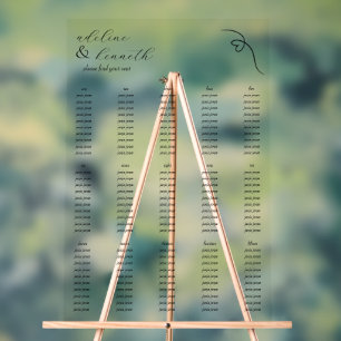 Modern Acrylic Wedding Seating Chart Black