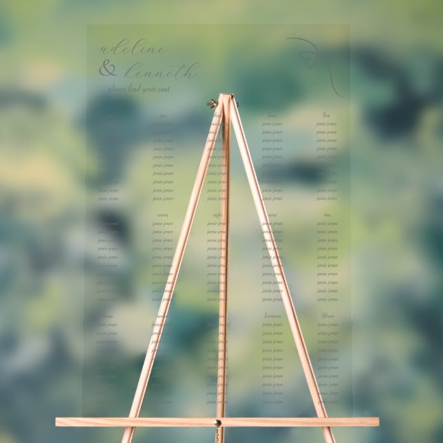 Modern Acrylic Wedding Seating Chart | Dark Silver (Neutral)