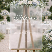 Modern Acrylic Wedding Welcome Sign