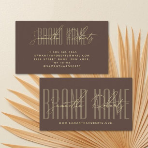 Modern add brand name elegant brown business card