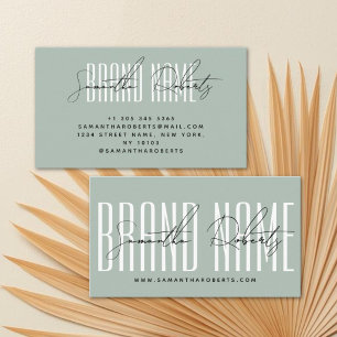 Modern add brand name elegant mint business card