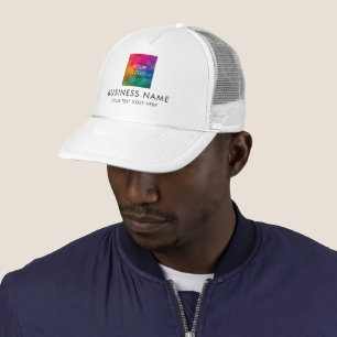 Modern Add Text Upload Your Own Company Logo to Trucker Hat