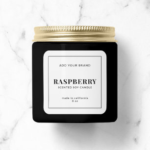 Modern Add Your Brand Black Border Product Label