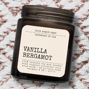Modern add your brand simple cosmetic candle label