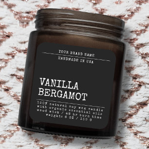 Modern add your brand simple cosmetic candle label