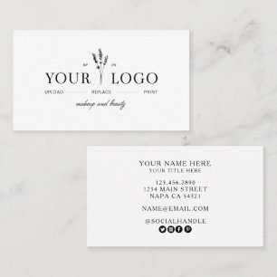 Modern Add Your Logo Beauty Makeup Artist Business Card