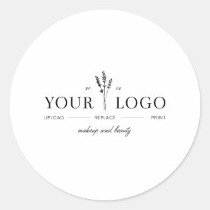 Modern Add Your Logo Beauty Makeup Artist  Classic Round Sticker