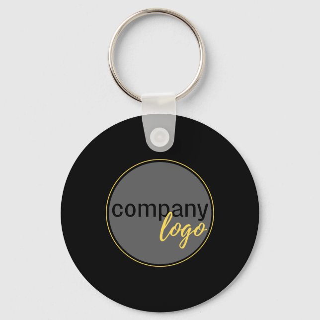 MODERN ADD YOUR LOGO BUSINESS COMPANY BRAND BLACK KEY RING (Front)