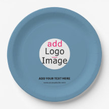 Modern Add Your Logo Promo Customisable Dusty Blue