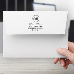 Modern Add Your Logo Script & Bold Return Address Envelope