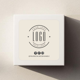 Modern add your logo small business social media square sticker