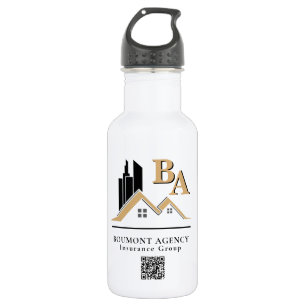 Modern Add Your Own Logo Professional Black Gold 532 Ml Water Bottle