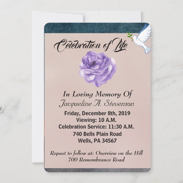 Modern Add Your Photo Celebration of Life  Invitation (Front)