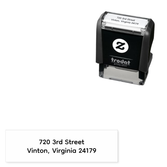 Modern Address Self-Inking Stamp Without Name (In Situ)