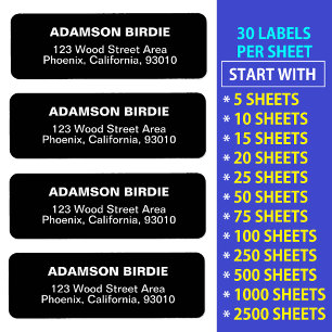 Modern Address Stickers for mail (Black Labels)