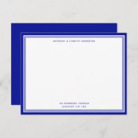 Modern Admiral Blue Border Name & Address