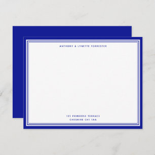 Modern Admiral Blue Border Name & Address Card