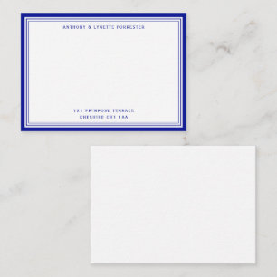 Modern Admiral Blue Border Name & Address  Card