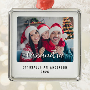 Modern Adoption Photo Keepsake Metal Tree Decoration